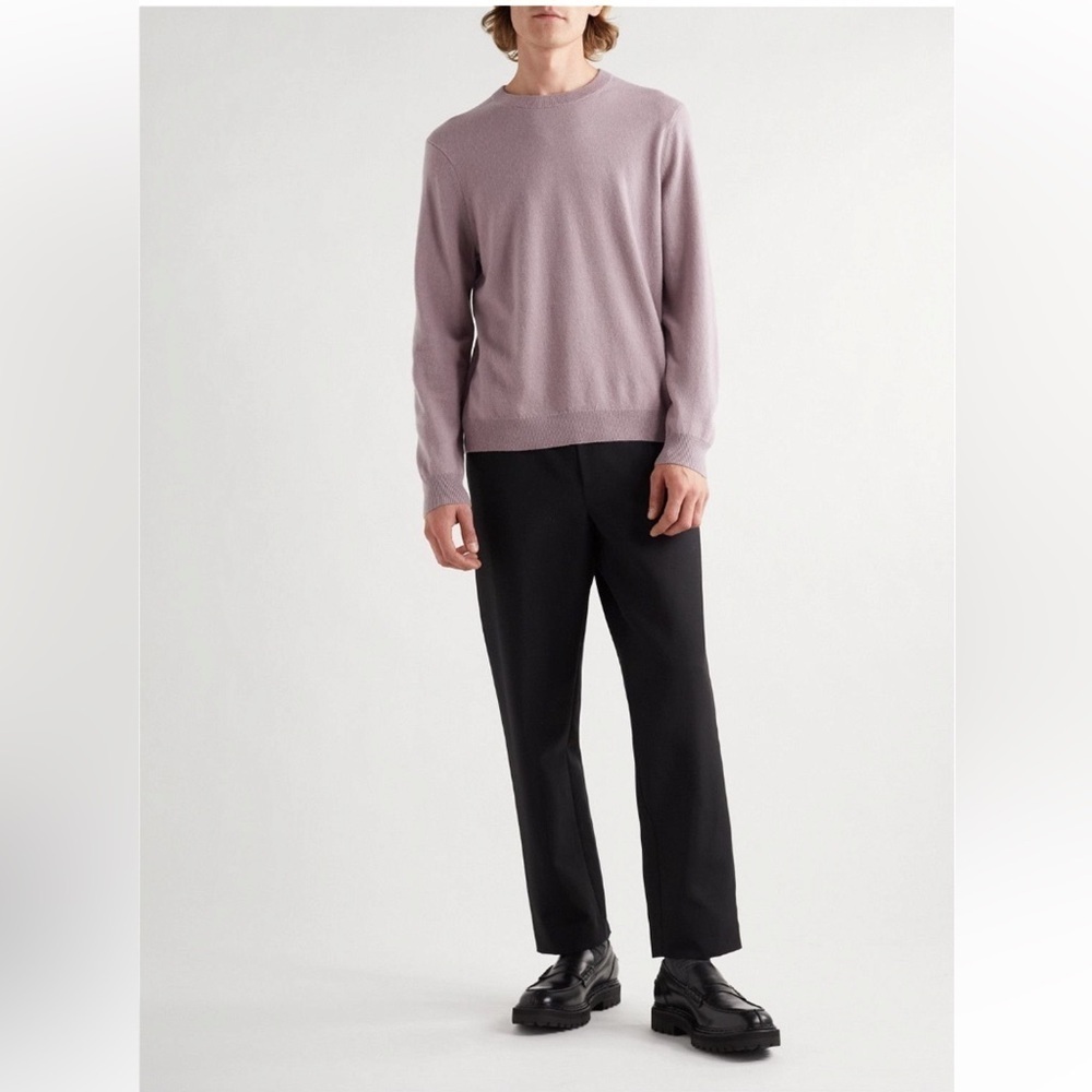 Theory - Men’s Hilles 100% Cashmere Crewneck Sweater Purple Size XL